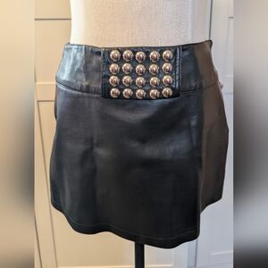 Betsey Johnson Black Mini Skirt with Metallic Studs